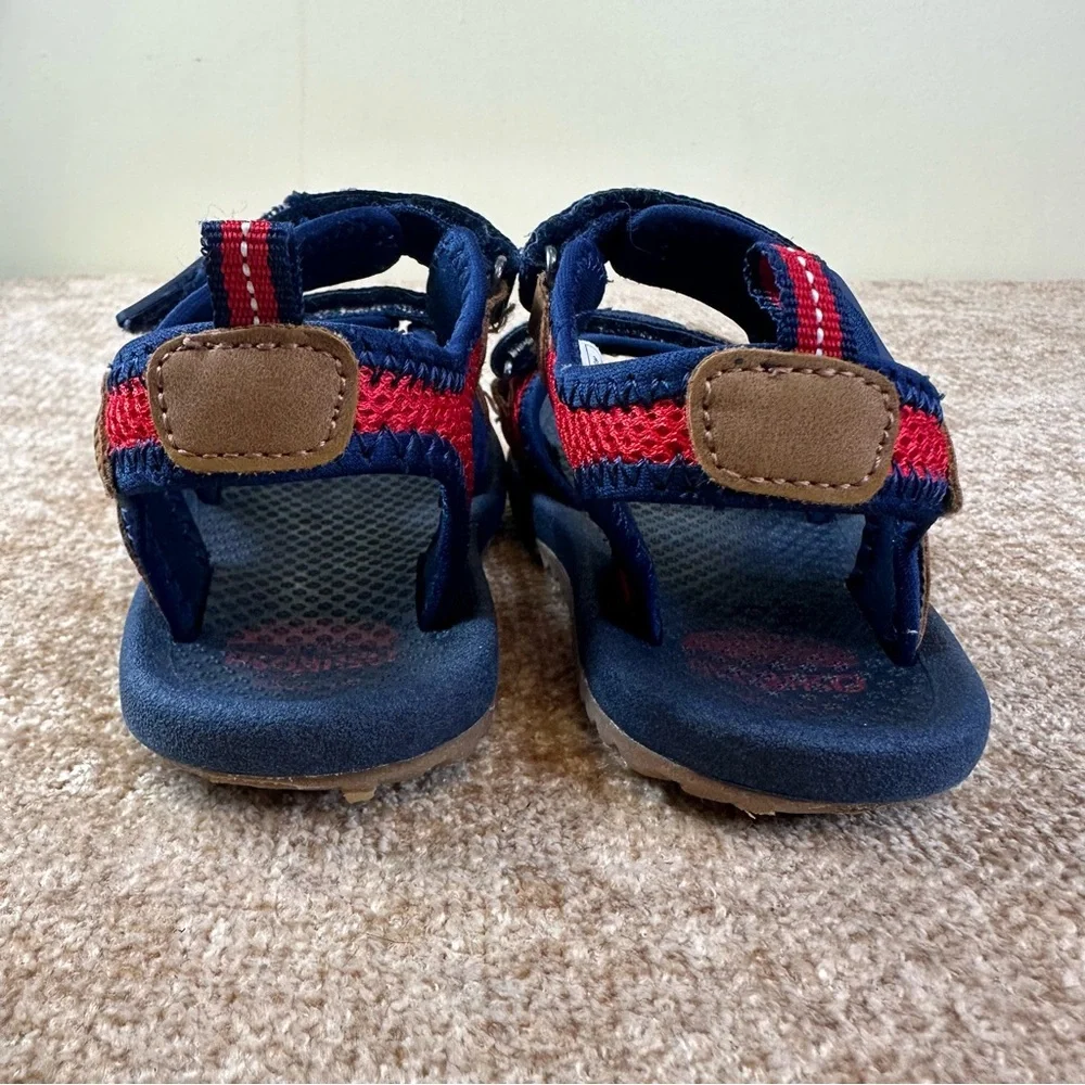 OshKosh B’gosh Tetris Blue/Red/Tan Sport Sandals Unisex Size 10